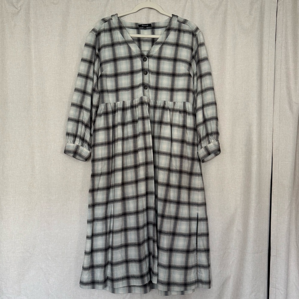 Madewell Plaid Flannel Midi Dress